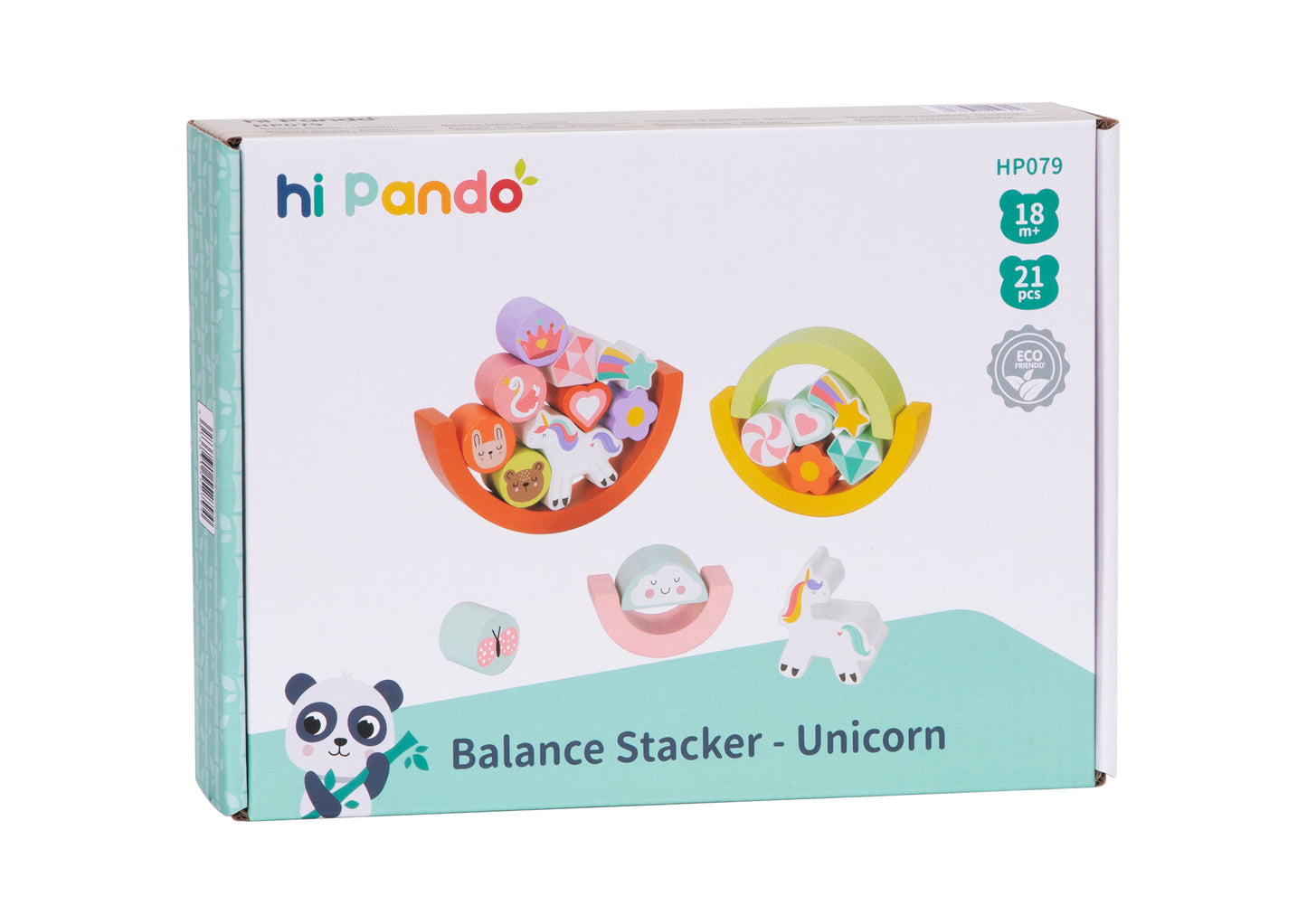 Juego de apilar y balancear de unicornio
