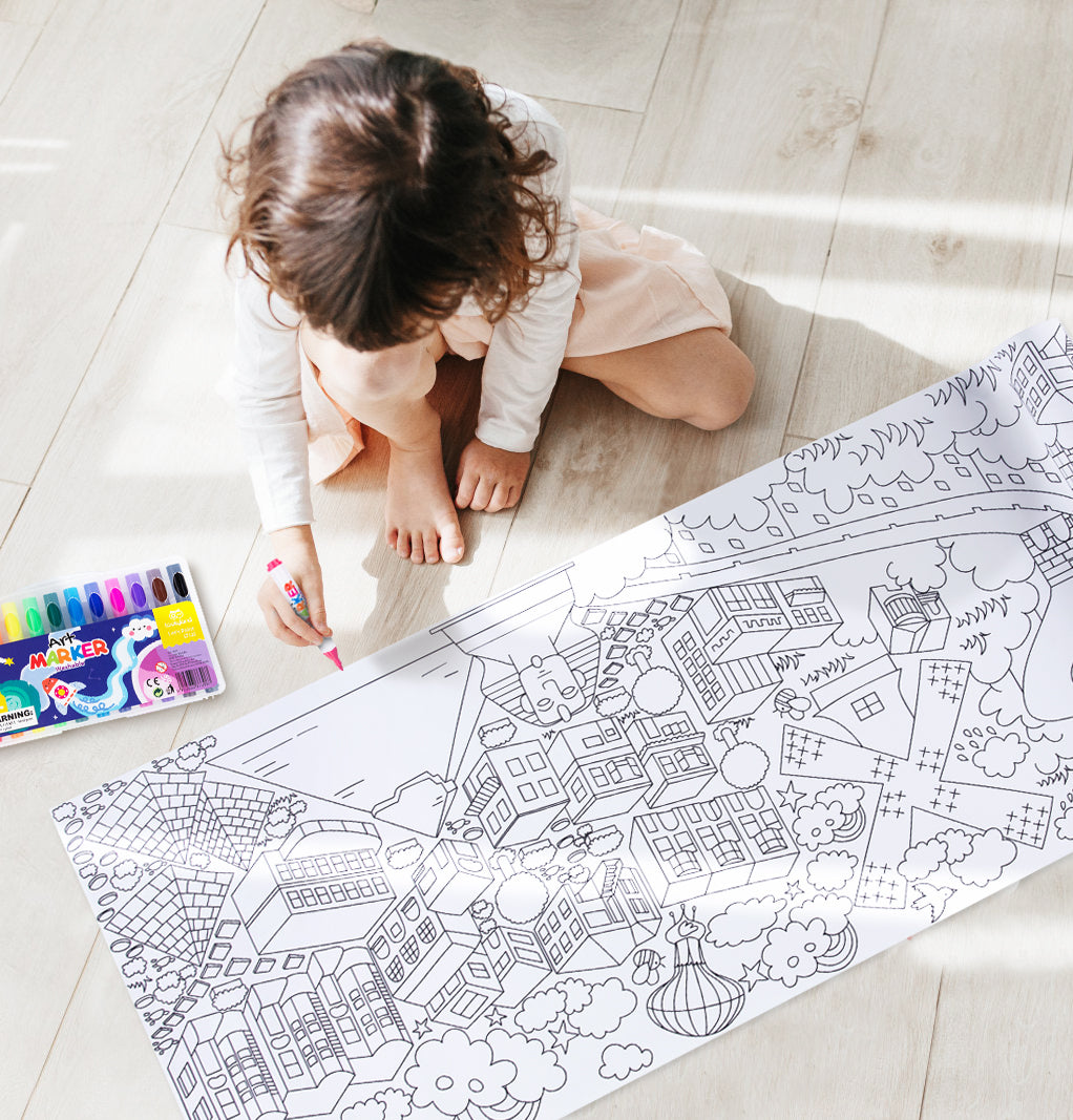 Kit de Póster Gigante para Colorear - Ciudades del mundo