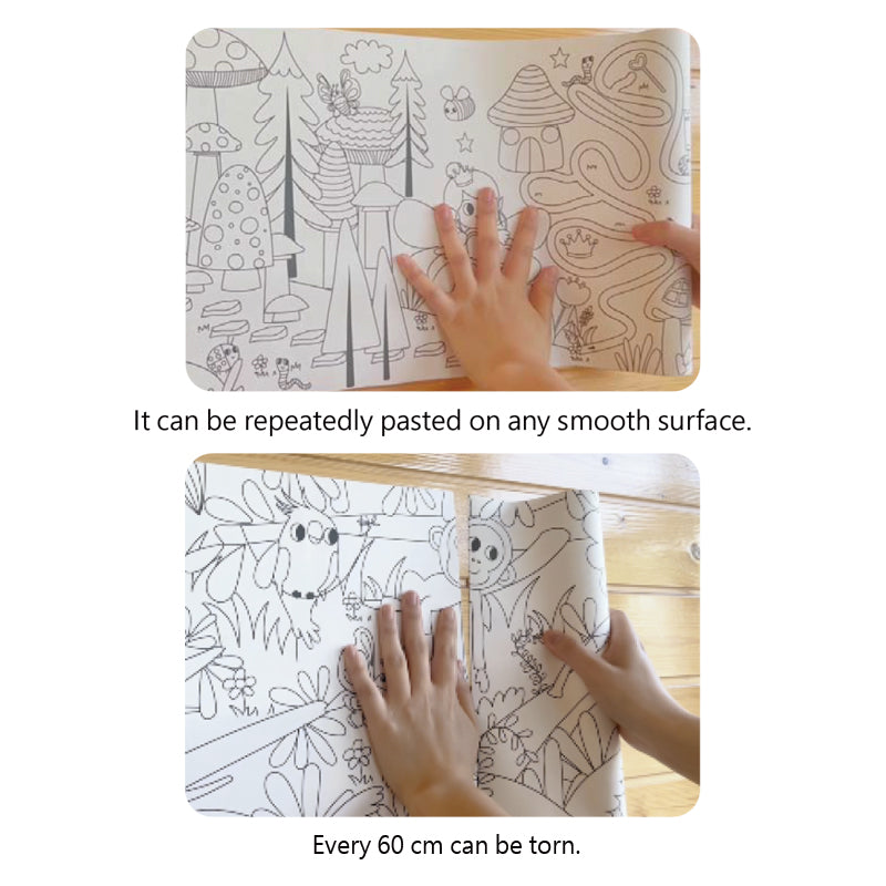 Kit de Póster Gigante para Colorear - Animales del mundo