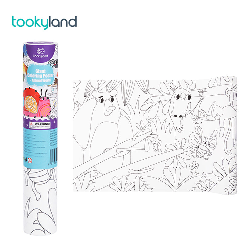 Kit de Póster Gigante para Colorear - Animales del mundo