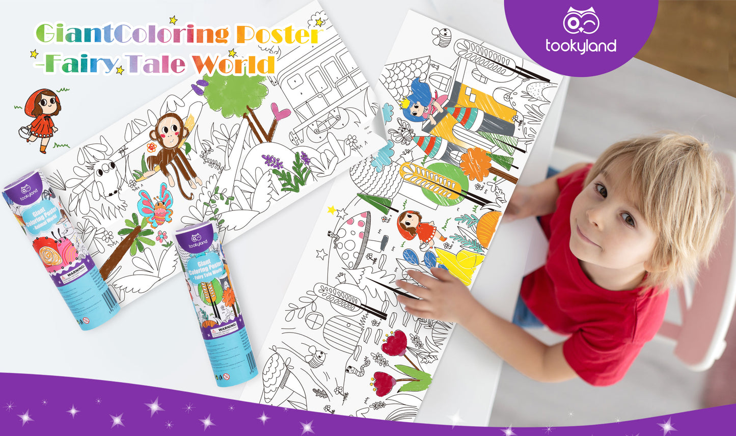 Kit de Póster Gigante para Colorear - Animales del mundo