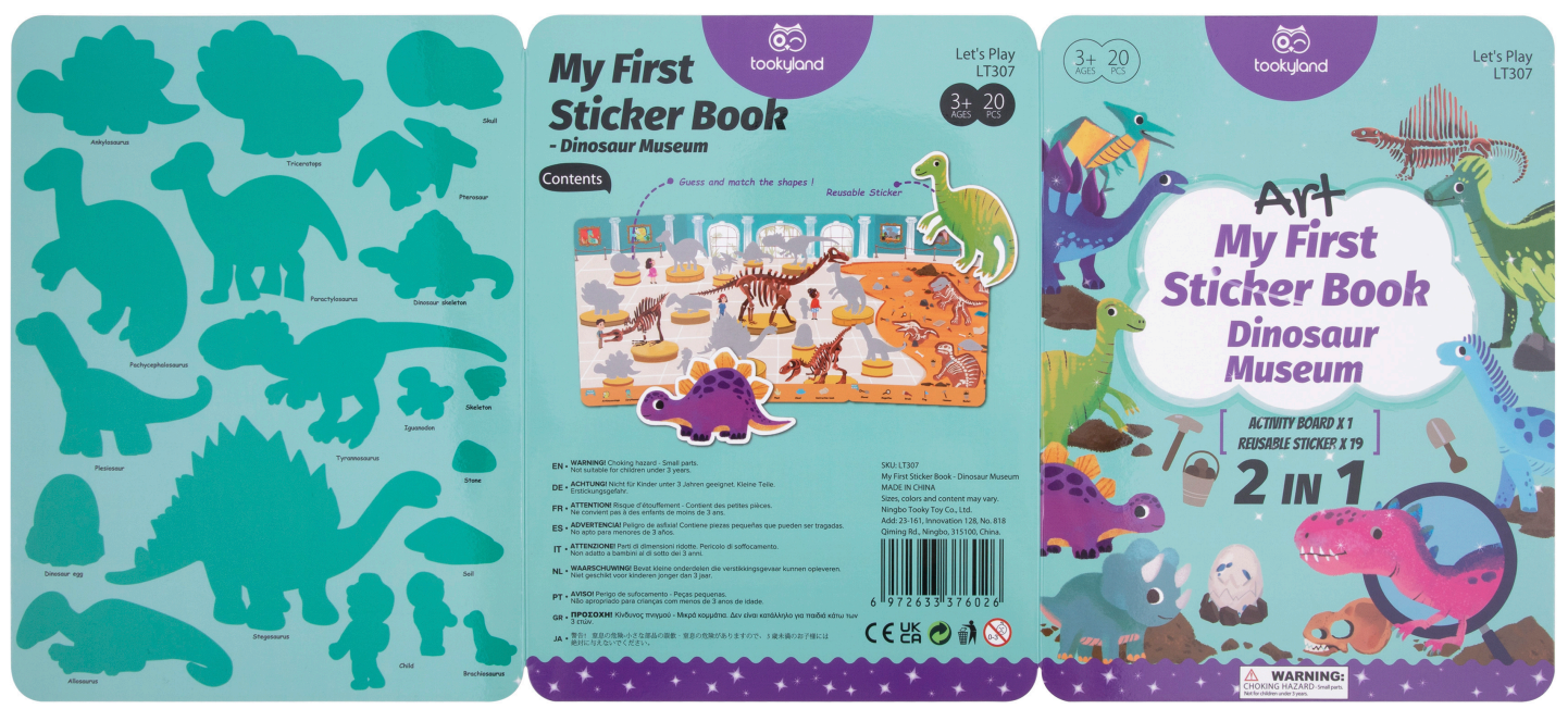 Libro de stickers dinosaurio