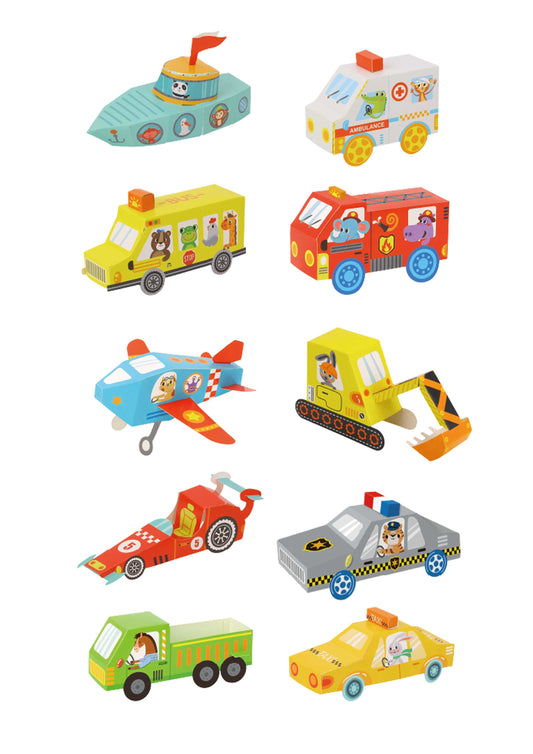 Kit de Origami 3D - Transportes