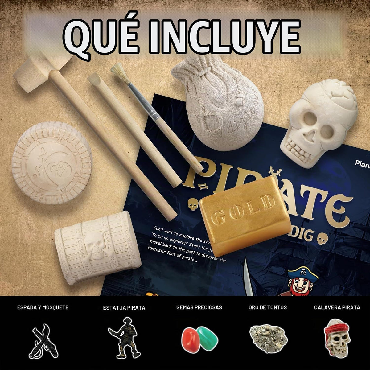 Kit de excavacion 5 en 1 piratas